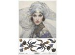 Itd Carta Di Riso Decoupage Artigianato Carta Tovagliolo Tecnica-R2398 Donna Fiori Tulipani - Ispirato A Klimt