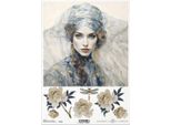 Itd Carta Di Riso Decoupage Artigianato Carta Tovagliolo Tecnica-R2407 Donna Fiori Libellula - Ispirato A Klimt