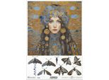 Itd Carta Di Riso Decoupage Artigianato Carta Tovagliolo Tecnica-R2399 Donna Farfalla Pietre Gemme - Ispirato A Klimt