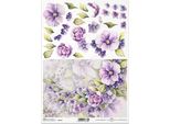 Itd Carta Di Riso Decoupage Tecnica Artigianale Tovagliolo Di Carta R2377 Fiori Viola