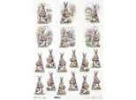 Carta Di Riso Per Decoupage A3 ITD-1208L Coniglietto Con Uova Di Pasqua