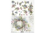 Itd Carta Di Riso Decoupage Tecnica Artigianale Tovagliolo Di Carta R2371 Bouquet Ghirlande