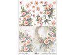 Itd Carta Di Riso Decoupage Tecnica Artigianale Tovagliolo Di Carta R2379 Ghirlande, Fiori
