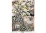 Itd Carta Di Riso Decoupage Tecnica Artigianale Tovagliolo Di Carta R2300 Piante, Edera, Finestra, Autunno