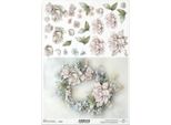 Carta Di Riso Per Decoupage Carta Per Decoupage A4 R2613 Corona Di Fiori 3D