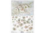 Carta Di Riso Per Decoupage Carta Artigianale Per Decoupage A4 R2616 Fiori Foglie 3D