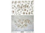 Carta Di Riso Per Decoupage Carta Artigianale Per Decoupage A4 R2618 Fiori Bianchi 3D