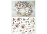 Carta Di Riso Per Decoupage Carta Per Decoupage A4 R2614 Ghirlanda Di Fiori 3D
