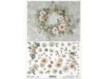 Carta Di Riso Per Decoupage Carta Per Decoupage A4 R2611 Ghirlanda Di Fiori 3D