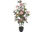 Kunstbaum I.Ge.A. "Rosenbusch Im Topf", Rosa, B:45Cm H:115Cm L:45Cm, Obermaterial: 95% Polyester, 5% Kunststoff, Kunstpflanzen, Kunstrosen Kunstpflanzen Rosenstrauch Deko Hochzeit