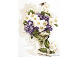Luca-S Set Per Punto Croce "Vaso Di Fiori Di Gelsomino"", Schema Contato, 28,5X37,5Cm"