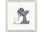 Set Punto Croce Heritage Aida "Walkies"", Schema Contato, CGWA1585-A, Sottobicchiere 7,5X7,5Cm"