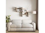 Decortie Scaffale A Muro Halic Libreria Moderna In Rovere, 150 X 22 X 82 Cm