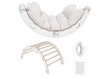 Mamoi® Arco Di Arrampicata Con Cuscino, Cuscino Per Dondolo Arcobaleno In Legno, Triangolo Di Arrampicata, Arrampicata Per Bambini, Arco In Legno Per Bambini, Parco Giochi, Struttura Di Arrampicata In