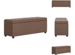 Vidaxl Panca Con Vano Portaoggetti 116 Cm In Poliestere Marrone - Panche Da Sala E Da Petto