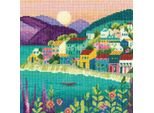 Kit Per Ricamo A Punto Croce Heritage Aida "Il Porto Tranquillo"", Schema Per Il Conteggio, MSPH1739, 20,5X20,5Cm"