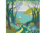 Kit Per Ricamo A Punto Croce Heritage Aida "Il Porto (A)"", Schema Per Il Conteggio, MSTH1707-A, 20,5X20,5Cm"