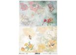 Itd Carta Di Riso Decoupage Tecnica Artigianale Tovagliolo Di Carta-R2254 Fiori, Api, Papaveri, Farfalle