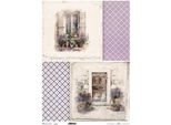 Carta Di Riso Per Decoupage A3 ITD-1079L Finestre, Porte, Lavanda