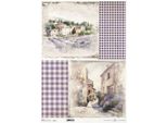 Carta Di Riso Per Decoupage A3 ITD-1078L Campi Di Lavanda, Lavanda