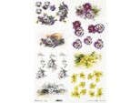 Itd Carta Di Riso Per Decoupage A3 Fiori, Bucaneve, Viole, Primule 1037L