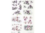 Itd Carta Di Riso Per Decoupage A3 Fiori Fruttati, Viole, Papaveri 1035L
