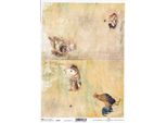 Itd Carta Di Riso Tecnica Del Tovagliolo Di Carta Morbida Per Decoupage, Vedute Rurali, Galli, Galline, Vecchio Mulino R2187