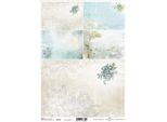 Itd Carta Di Riso Decoupage Carta Artigianale Tecnica Tovagliolo Di Carta Morbida, Fiori, Nontiscordardime, Damasco R2182