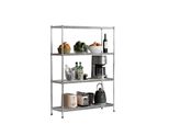 Scaffalatura Per Carichi Pesanti - Scaffale In Metallo Himalaya Cromato 4 Ripiani 160 X 90 X 45 Cm