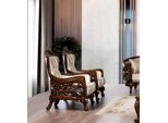 Poltrona Wing Chair Poltrona In Tessuto Design Imbottitura Barocca Tessile Monoposto Nuova