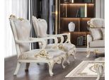 Wing Chair Poltrona Design Imbottitura Barocca Divano Divano Sedile Tessile Stile Soggiorno
