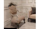 Poltrona Wing Chair Design Imbottitura Divano Divano Tessuto Barocco Soggiorno Tessuto Seduta