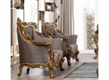 Poltrona Wing Chair Poltrona Barocca Design Imbottitura Divano Divano Chesterfield Tessile Lusso