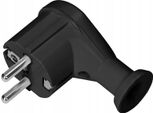 Spina Elettrica Ad Angolo 2P+Z UNI-SCHUKO Con Terra Nero Orno