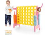 Costway Set Di Giochi Giganti A 4 Vittorie Con Canestro E Gioco Di Lancio, Gioco A Quattro In Fila Grande (Rosa)