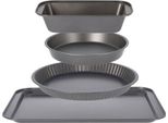 Excellent Houseware Set Di 4 Teglie Da Pasticceria, Acciaio Al Carbonio, 41X28 Cm, Nero