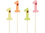 Spilli Numerati Compleanno 1 Decorazione In Legno 16 Colori, 16 Pezzi