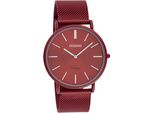 Quarzuhr OOZOO, rot (bordeaux), Armbanduhren, Damen, Armbanduhr, Damenuhr, Herrenuhr, Edelstahlarmband