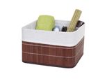 2Er-Set Aufbewahrungskorb MCW-C21, Korb Aufbewahrungsbox Ordnungs-/Sortierbox Regalkorb, Bambus 33X33X23Cm ~ Braun