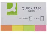 Q-Connect® KF01226 Pennarello Adesivo Al Neon - 20 X 50 Mm, 4X 40 Strisce