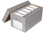 Elba Tric Scatola Per Archivio E Trasporto A4, Grigio-Bianco In Robusto Cartone Ondulato, Dimensioni: (L)350 X (P)585 X (H)300 Mm - 1 Pezzo (83427)
