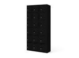 Armadietto Spogliatoio 3B6A Armadietto Spogliatoio Armadietto Portavalori Armadietto In Metallo Lamiera D'acciaio 18 Scomparti 185 Cm X 90 Cm X 40 Cm Colore: Nero