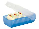 Han 998-643 Scatola Per Schede Croco - A8 Orizzontale, Per 500 Schede, Blu-Traslucido
