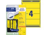 Avery Zweckform® L4769-20 L4769-20 Etichette Per Cartelle - Larghe/Corte, (A4 - 20 Fogli) 80 Pezzi, Giallo