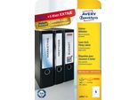 Avery Zweckform® L6061-25 Etichette Per Cartelle, 59 X 192 Mm, Cartelle Larghe (Corte), 30 Fogli/120 Etichette, Bianco