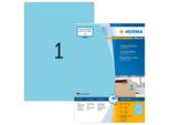 Herma Special - Etichette Autoadesive Permanenti In Carta Opaca - Blu - A4 (210 X 297 Mm) - 100 Etichette (100 Fogli X 1) (4403)