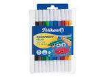 Pelikan Penne In Fibra Colorella® Duo Con 10 Colori, 2 Punte Spesse E Sottili
