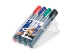 Staedtler Lumocolor 350 WP4 Evidenziatore 4 Pz Nero, Blu, Verde, Rosso