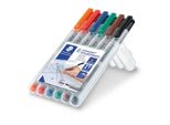 Staedtler® 315 WP6 Penna A Punta Fine Penna Universale Lumocolor® - Non Permanente, M, 6 Colori