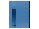 Elba 400002020 Organizer Chic - 7 Scomparti, A4, Cartone (Rc), 450 G/M², Blu